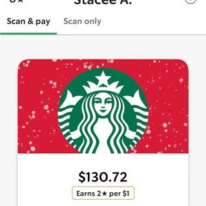 Starbucks Red and Green Gift Card
